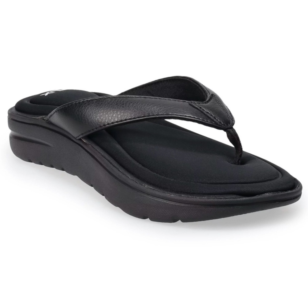 FLX Excursion Women’s Moonstruck Black Flip Flops Sandals w/ Pillow Foam, sz 11
